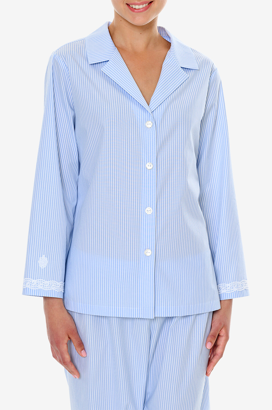 CELESTINE Marianna cotton pyjama set Women LIGHT BLUE 5