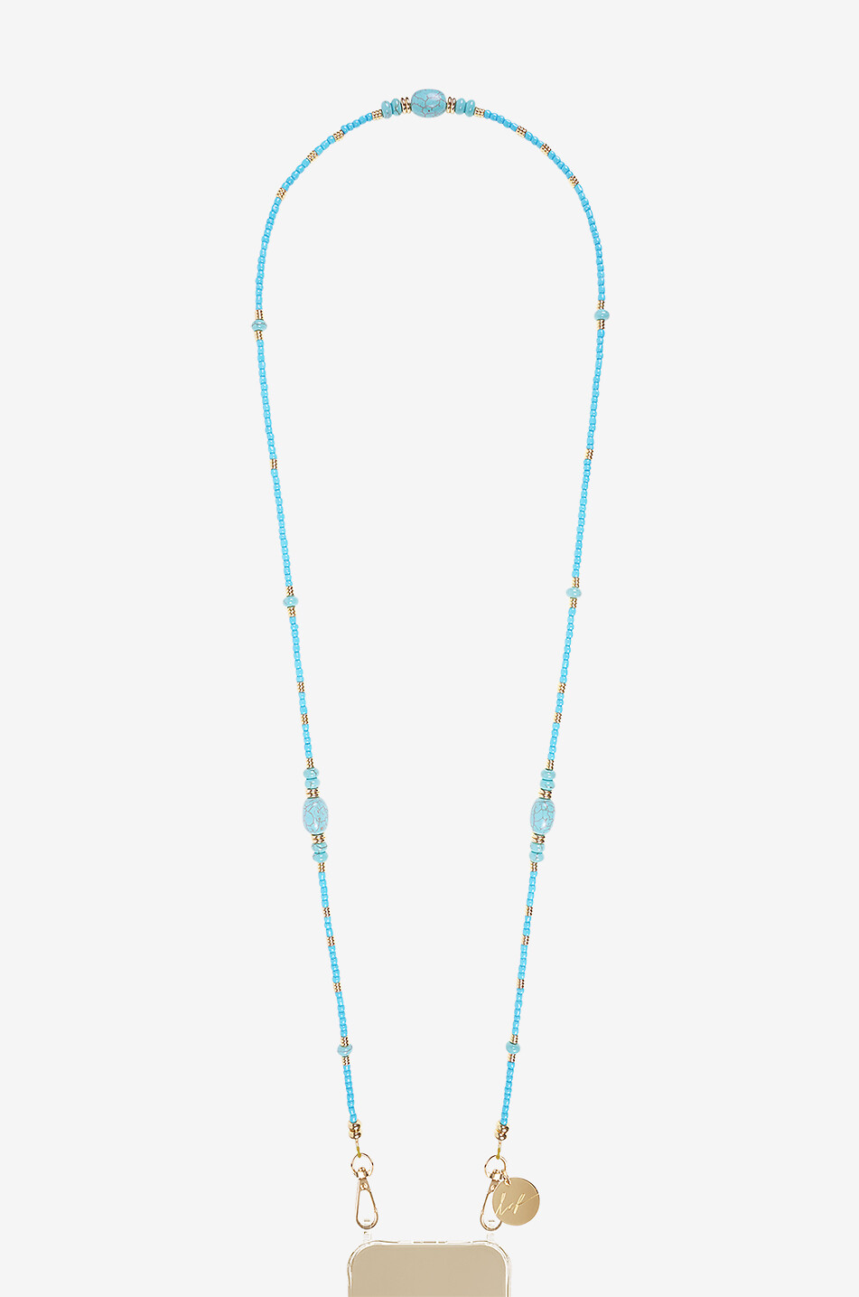 LACOQUEFRANCAISE Lange Smartphone-Kette aus Perlen Kathia Damen HELLBLAU 1