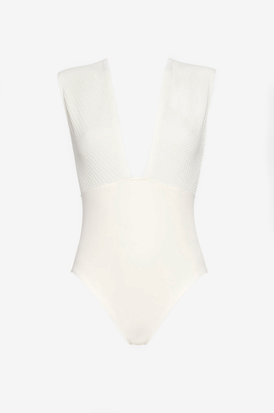 ERES Glamorous jacquard V-neck swimsuit Women EGGSHELL 1