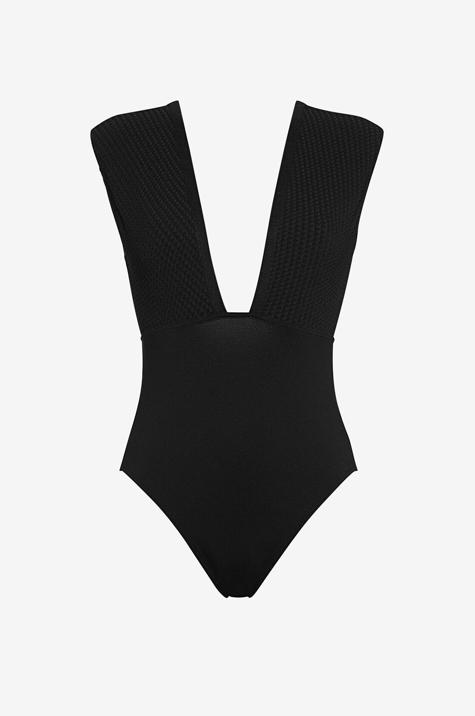 ERES Glamorous jacquard V-neck swimsuit Women BLACK 1