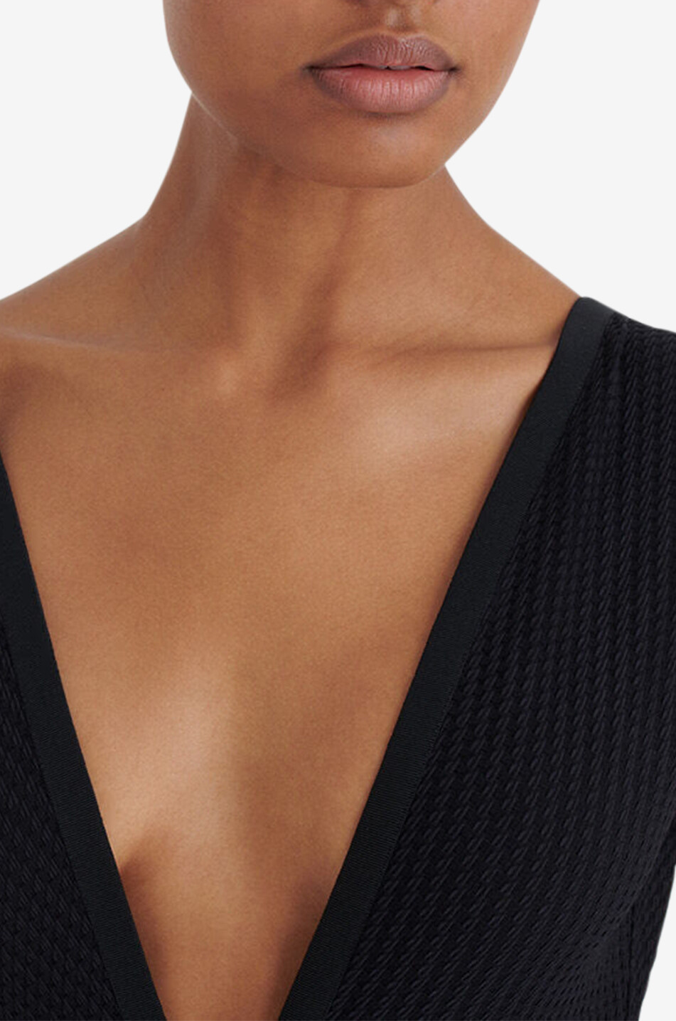 ERES Glamorous jacquard V-neck swimsuit Women BLACK 4