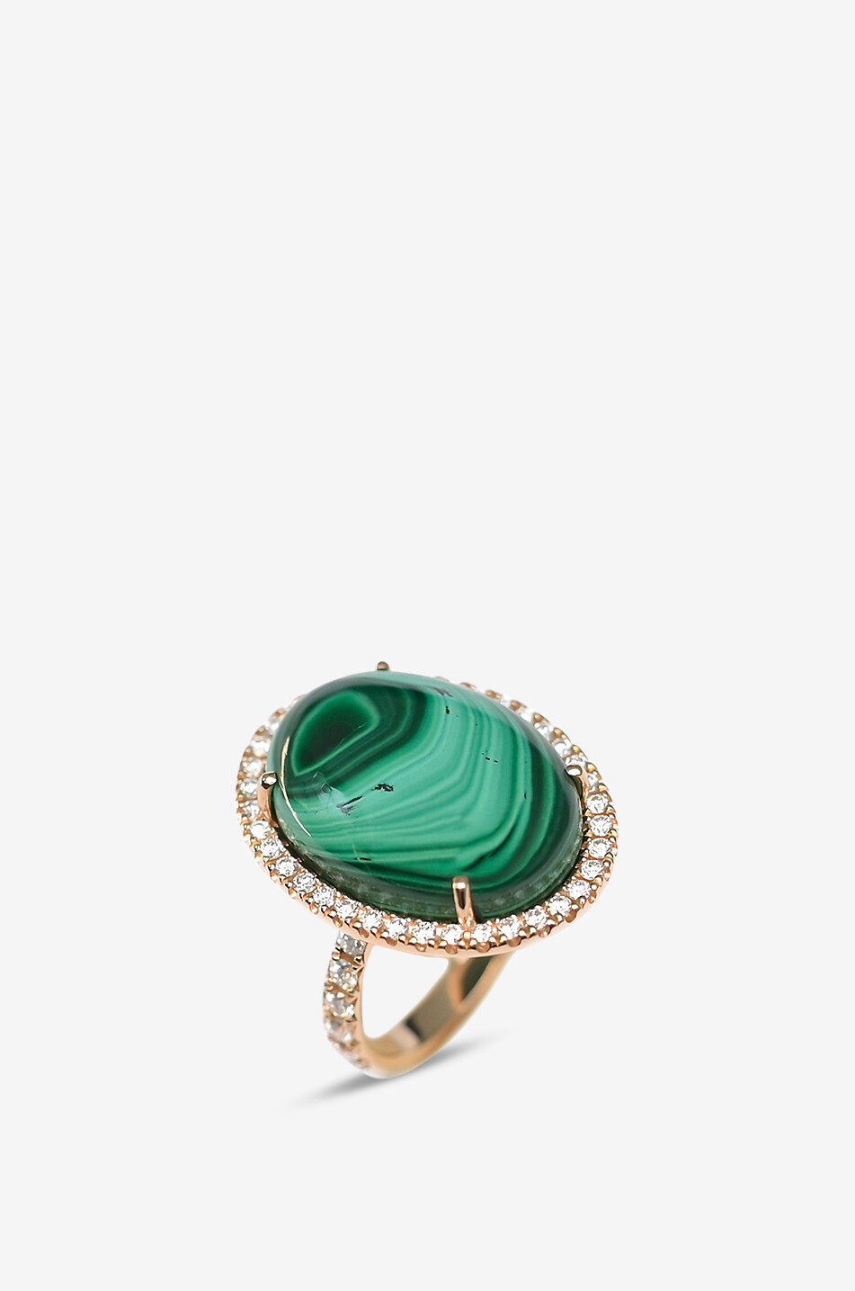 GBYG Bague en or rose et diamants Malachite Femme VERT 3