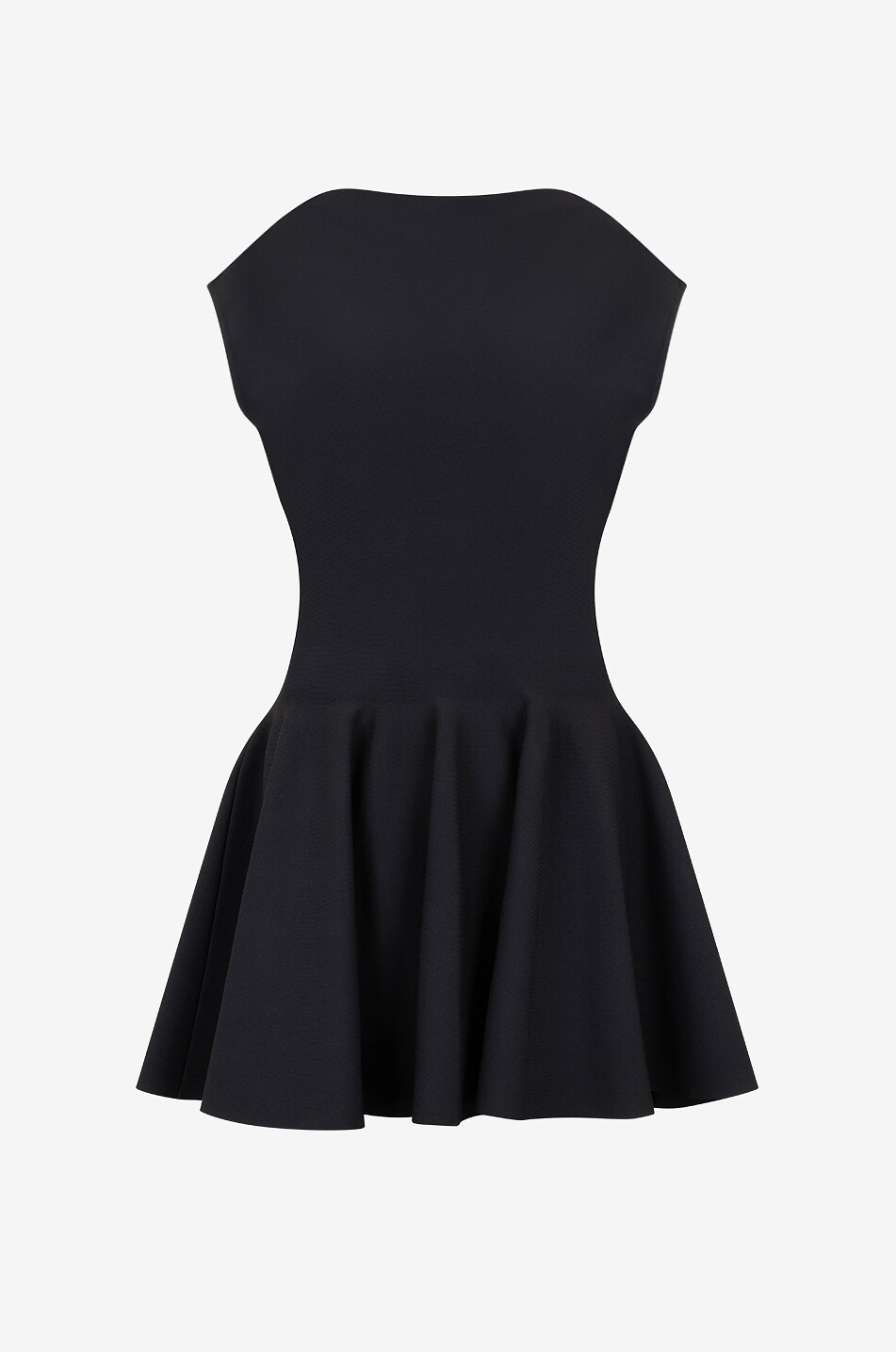 ALAÏA Mini robe patineuse en maille à basque Femme NOIR 1