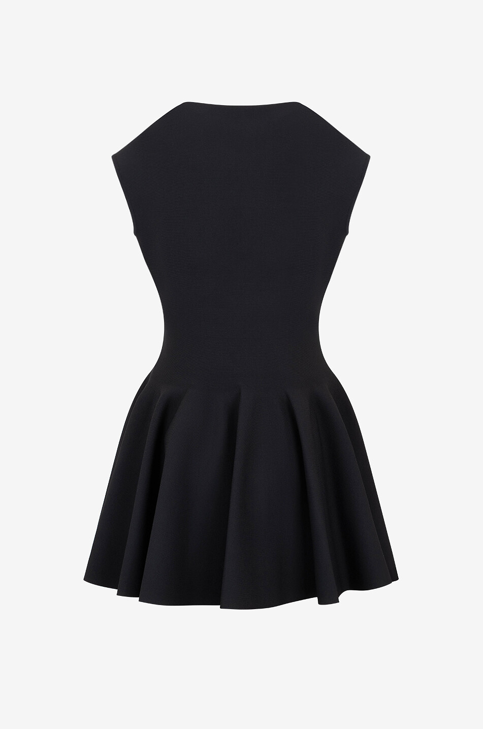 ALAÏA Mini robe patineuse en maille à basque Femme NOIR 2