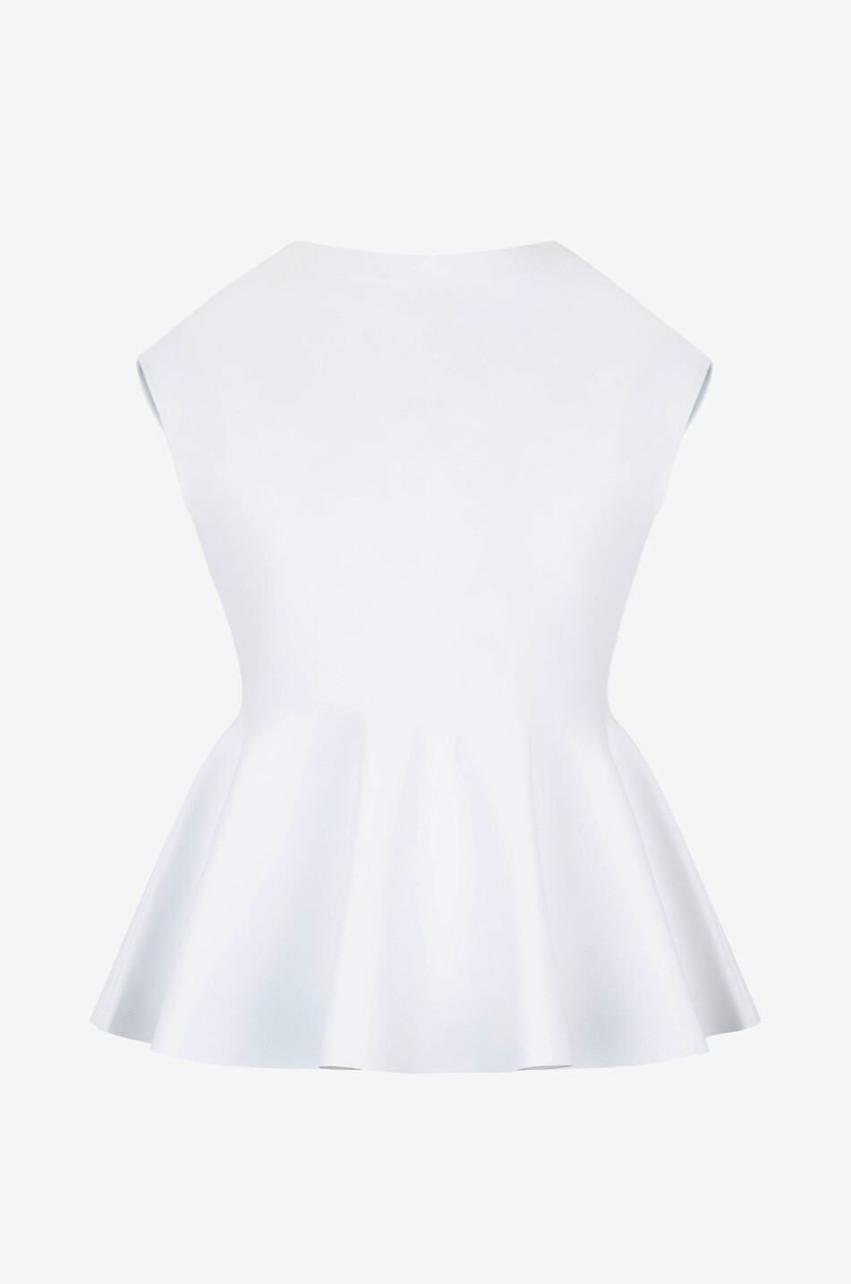 ALAÏA Top en maille à basque Femme BLANC 1