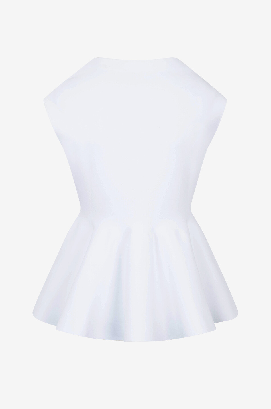 ALAÏA Top en maille à basque Femme BLANC 2