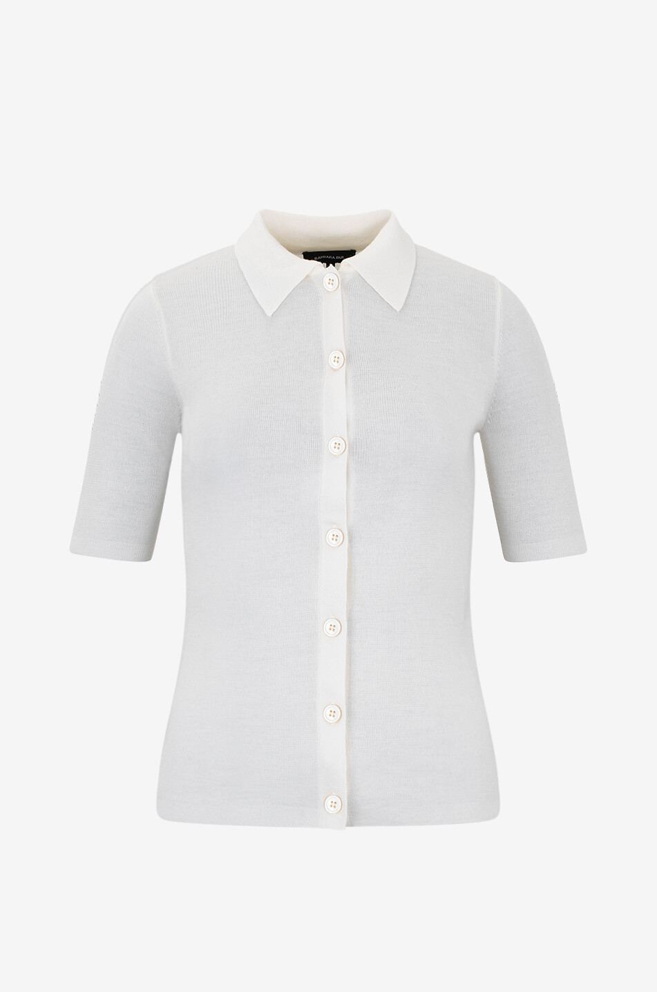 BARBARA BUI Chemise à manches courtes en maille de laine mérinos et soie Femme BLANC CASSE 1