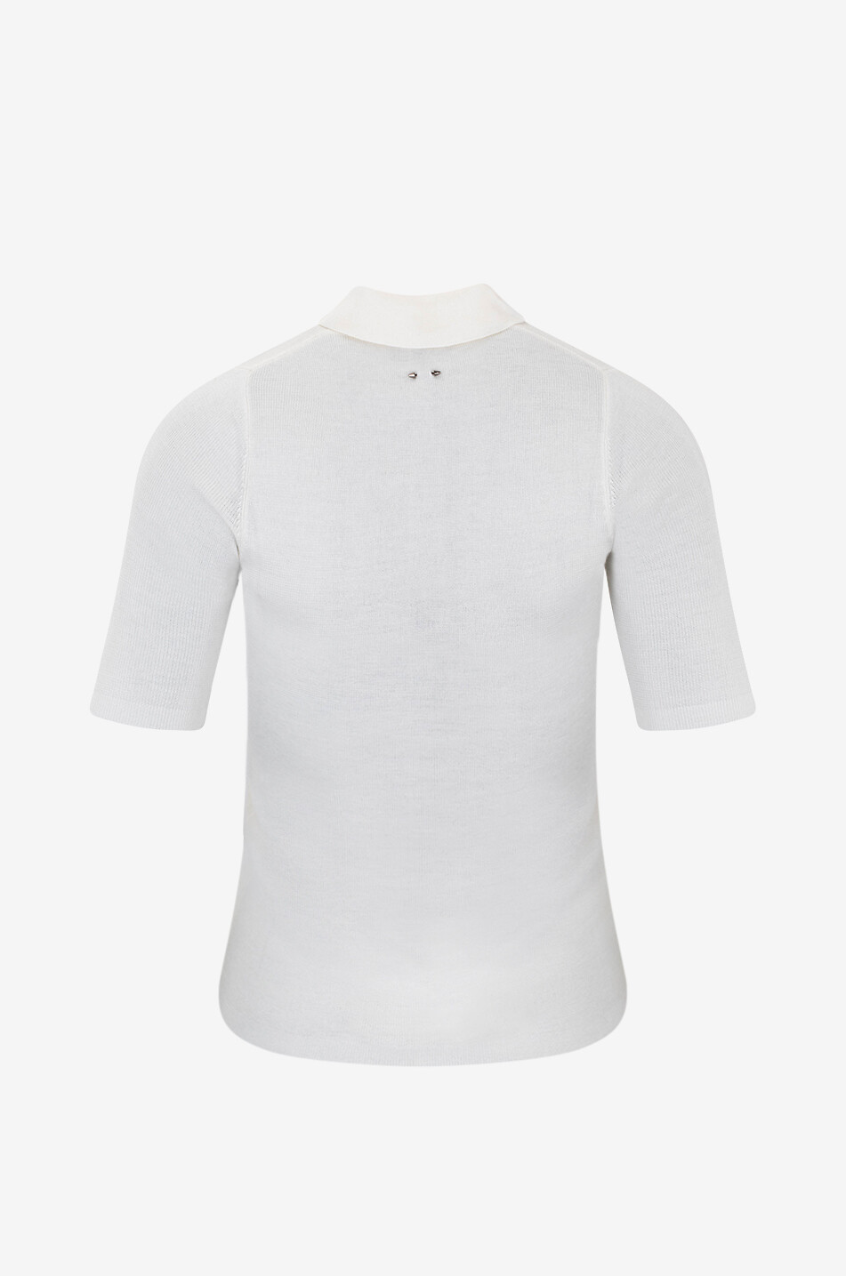 BARBARA BUI Chemise à manches courtes en maille de laine mérinos et soie Femme BLANC CASSE 2