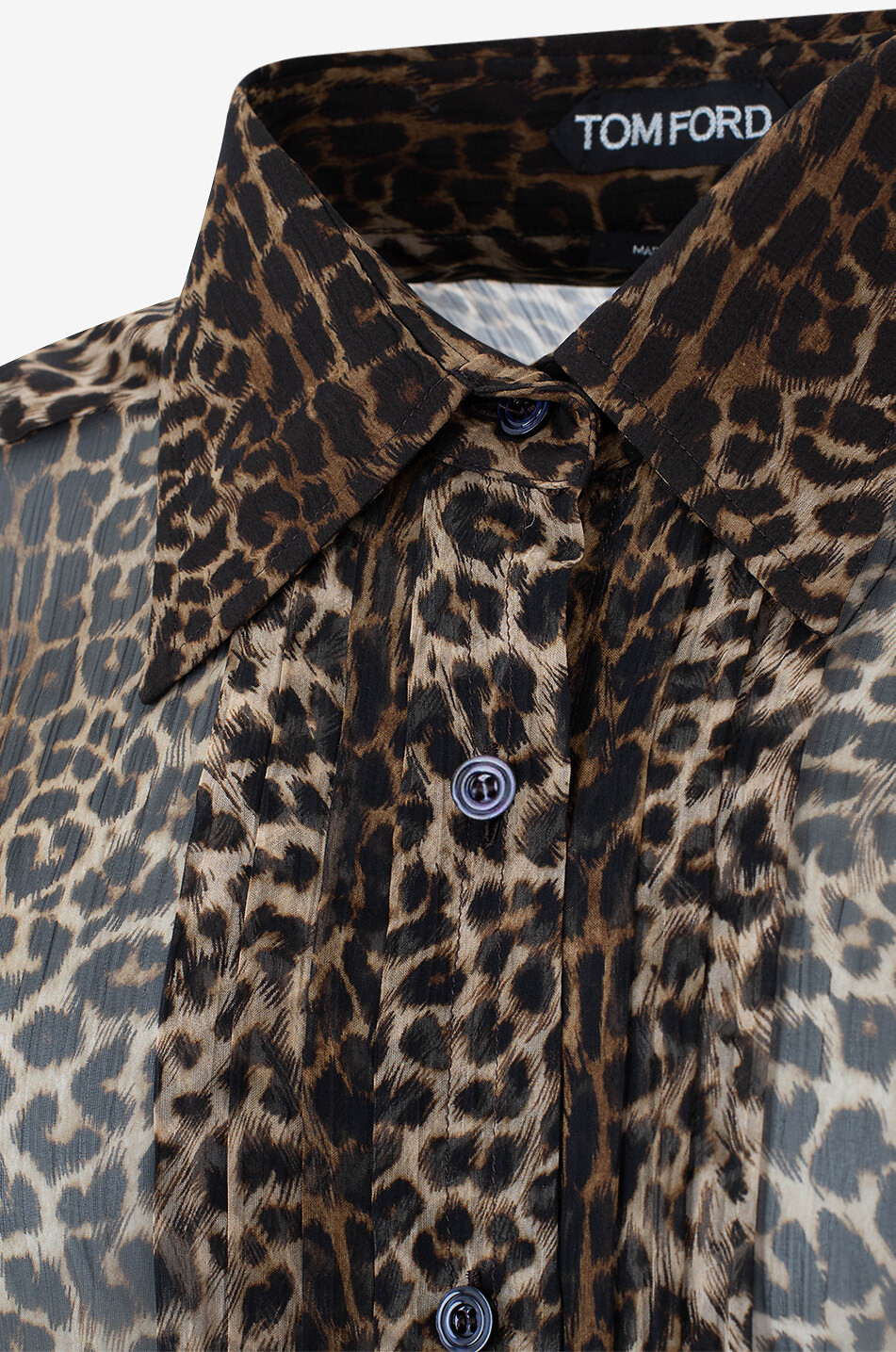 TOM FORD Leopard print silk shirt with pintucks Women MULTI COLOURED 3