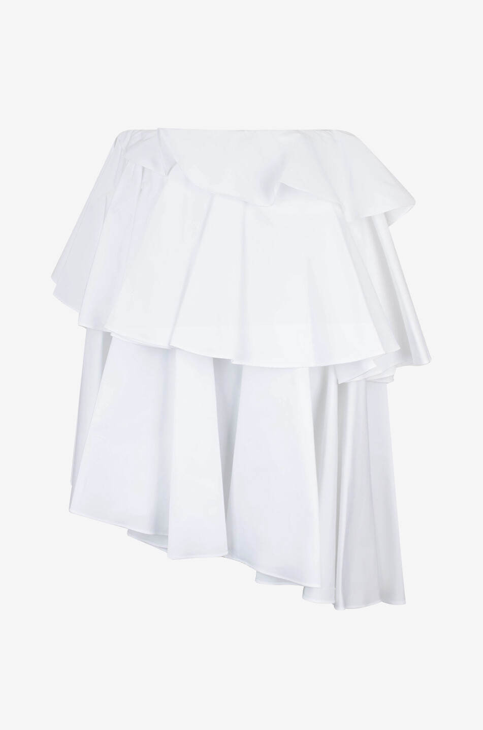 ALAÏA Jupe asymétrique en popeline Spirale Femme BLANC 2