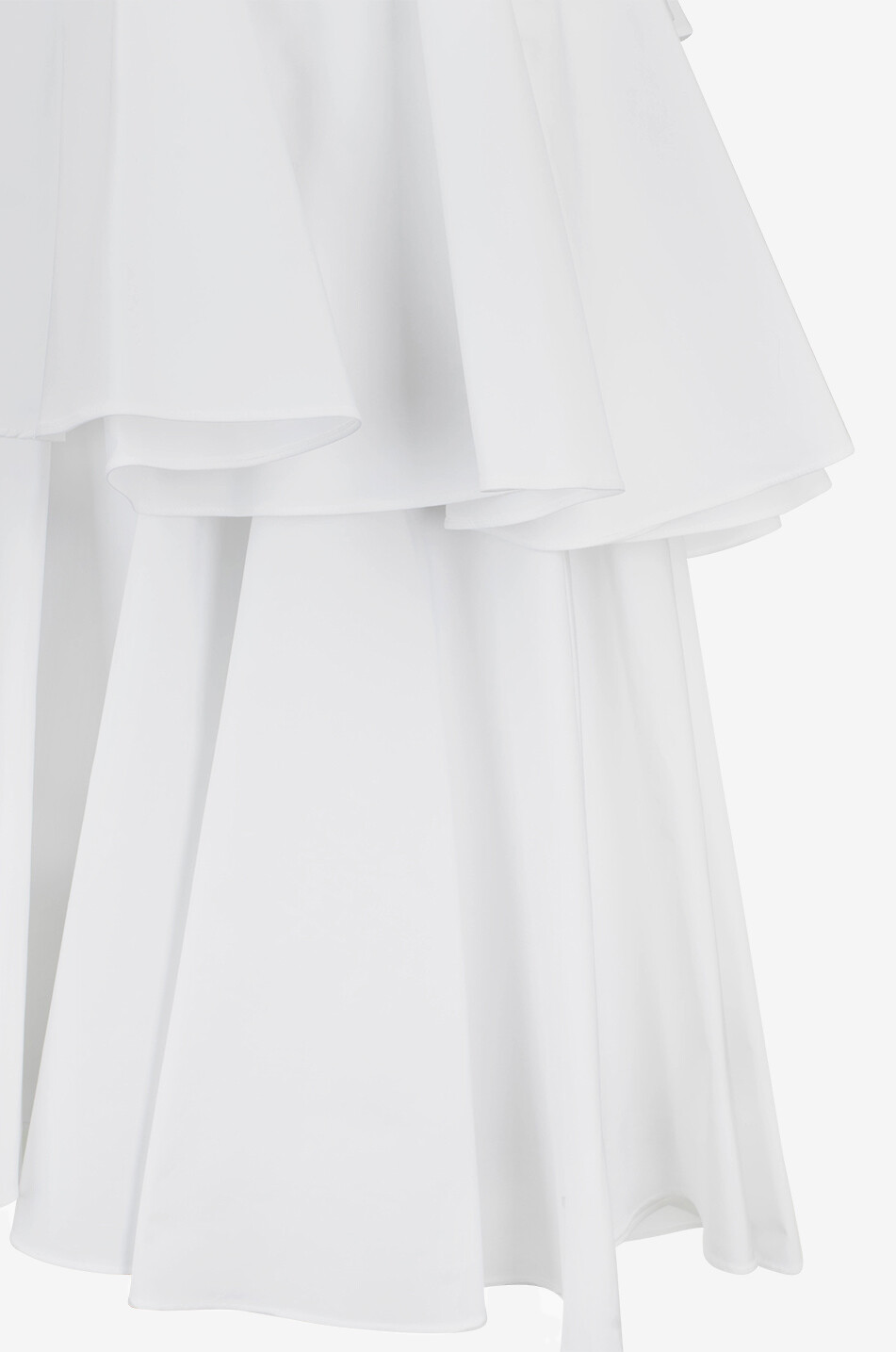ALAÏA Jupe asymétrique en popeline Spirale Femme BLANC 3