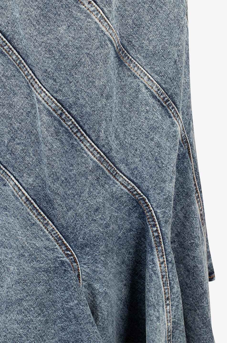ALAÏA Asymmetric denim spiral skirt Women BLUE 3