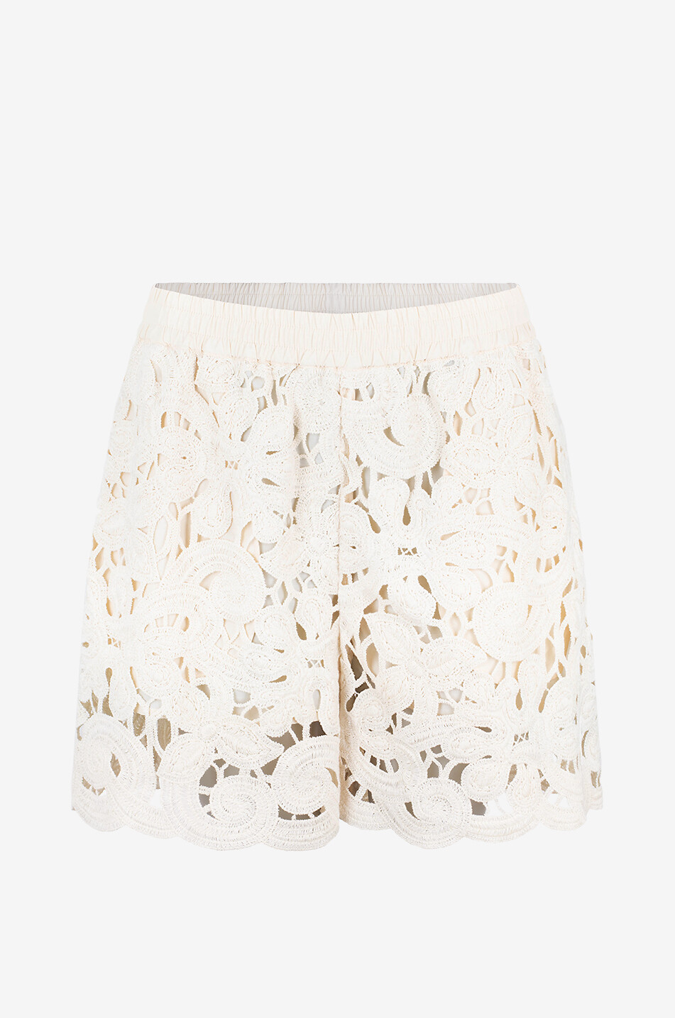 MONCLER Floral macrame shorts Women EGGSHELL 1