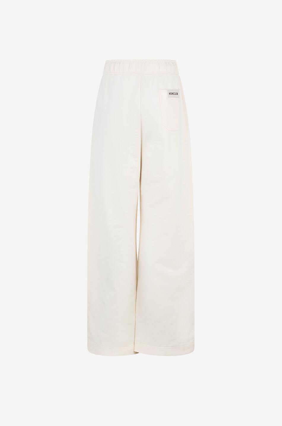 MONCLER Pantalon de jogging large en molleton à patch en maille Femme BLANC CASSE 2