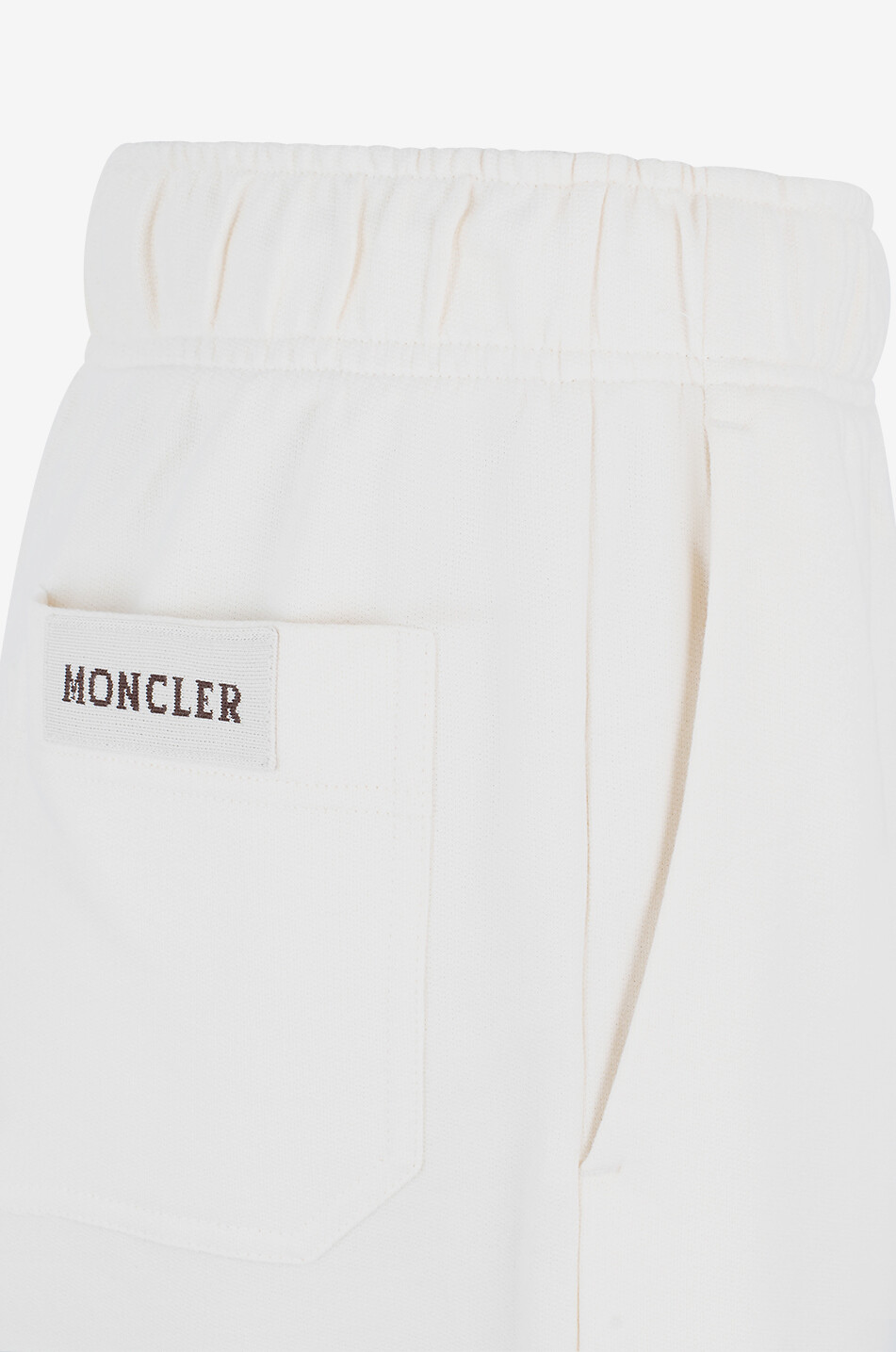 MONCLER Pantalon de jogging large en molleton à patch en maille Femme BLANC CASSE 3