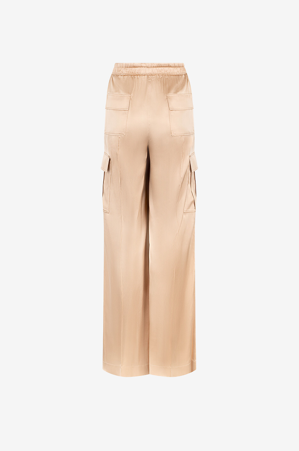 TOM FORD Seidensatin-Hose mit weitem Bein Cargo PJ Damen BEIGE 2