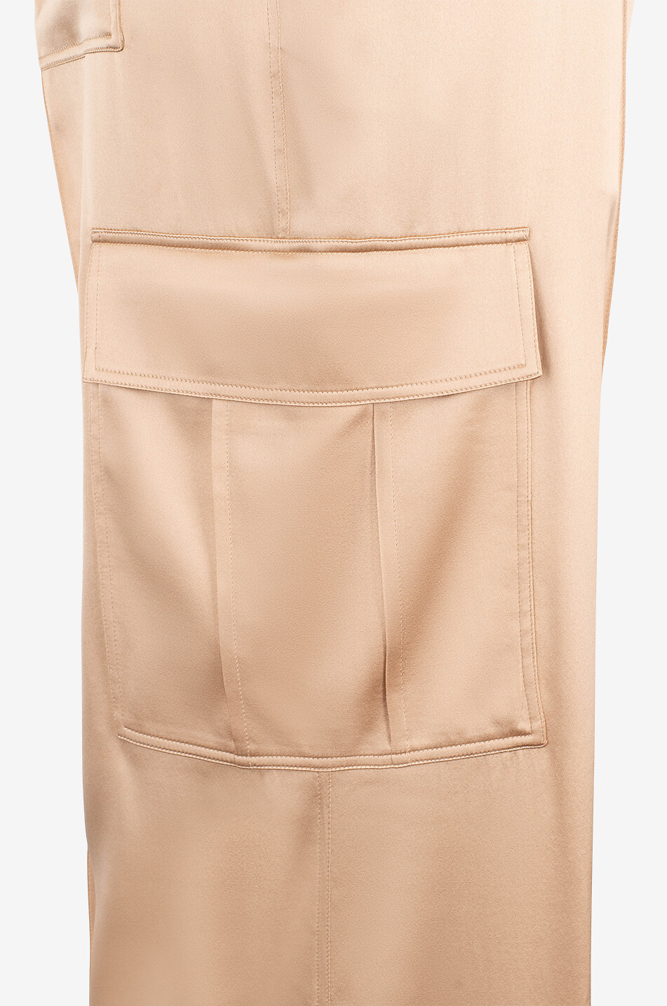 TOM FORD Seidensatin-Hose mit weitem Bein Cargo PJ Damen BEIGE 3