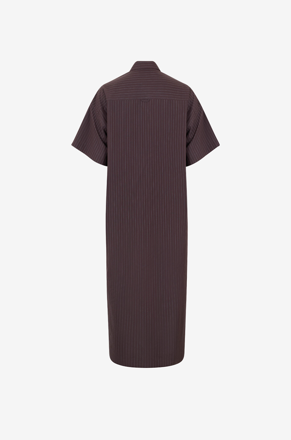 PHOEBE PHILO Long oversize poplin pinstripe shirt dress Women DARK RED 2