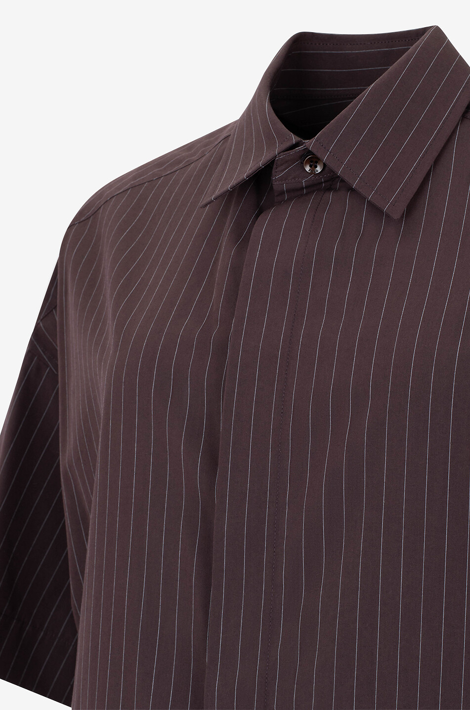 PHOEBE PHILO Long oversize poplin pinstripe shirt dress Women DARK RED 3