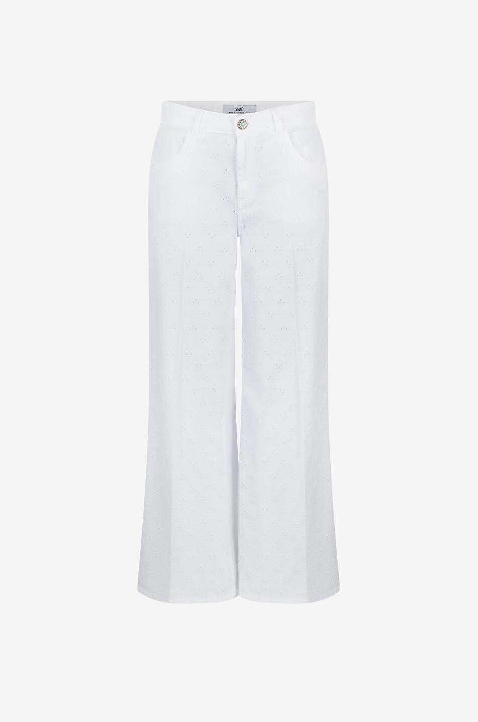 SHAFT Jeans mit weitem Bein und Rissen Japan Bull Dots Damen WEISS 1