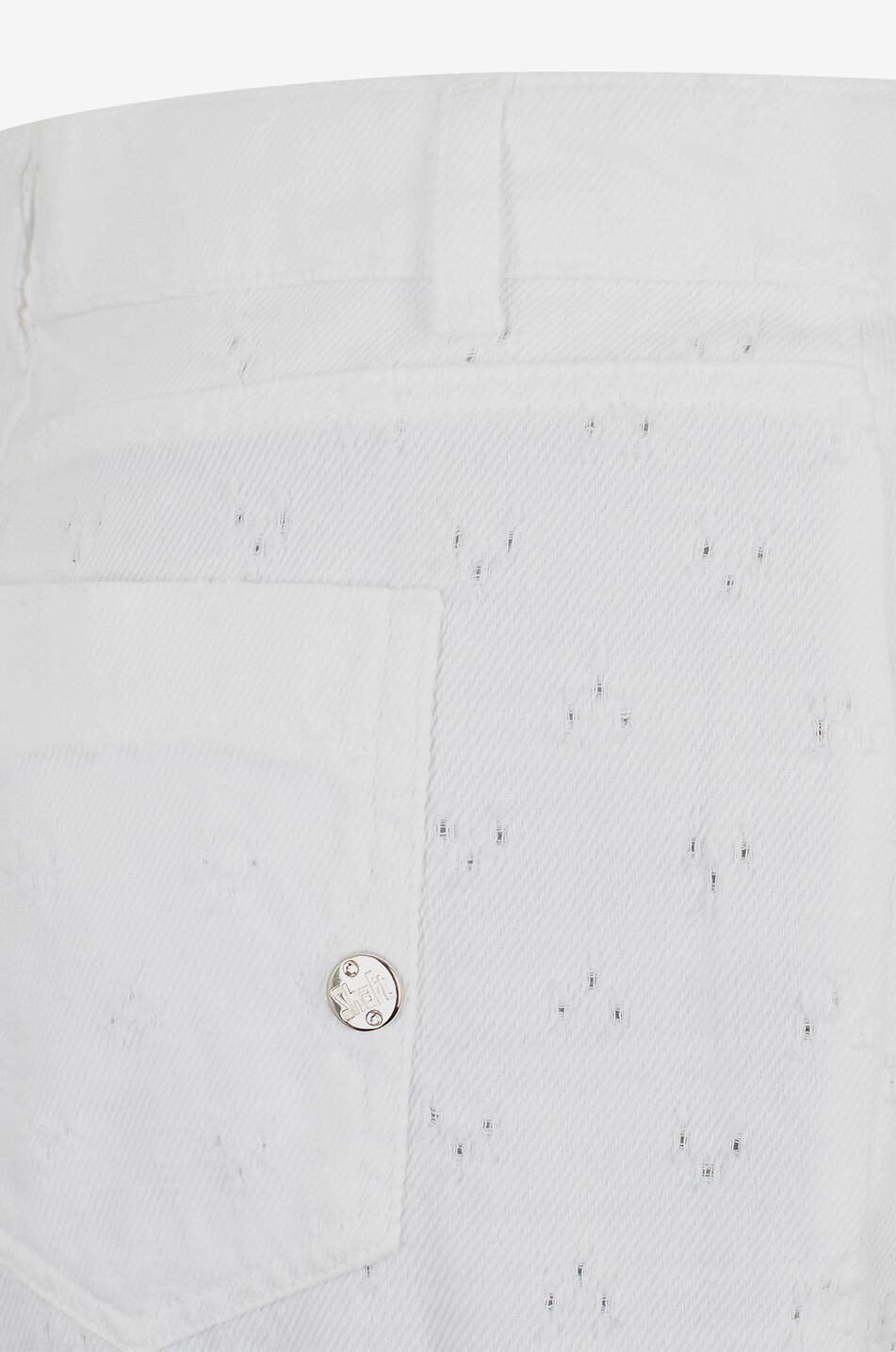 SHAFT Jeans mit weitem Bein und Rissen Japan Bull Dots Damen WEISS 3