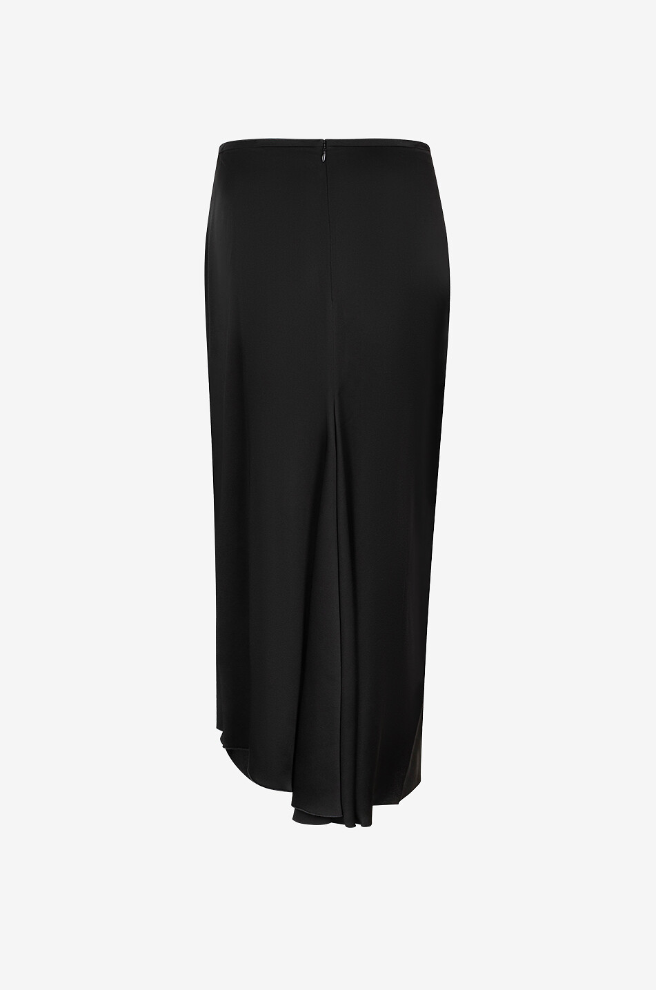 VICTORIA BECKHAM Jupe midi drapée asymétrique en satin Femme NOIR 2