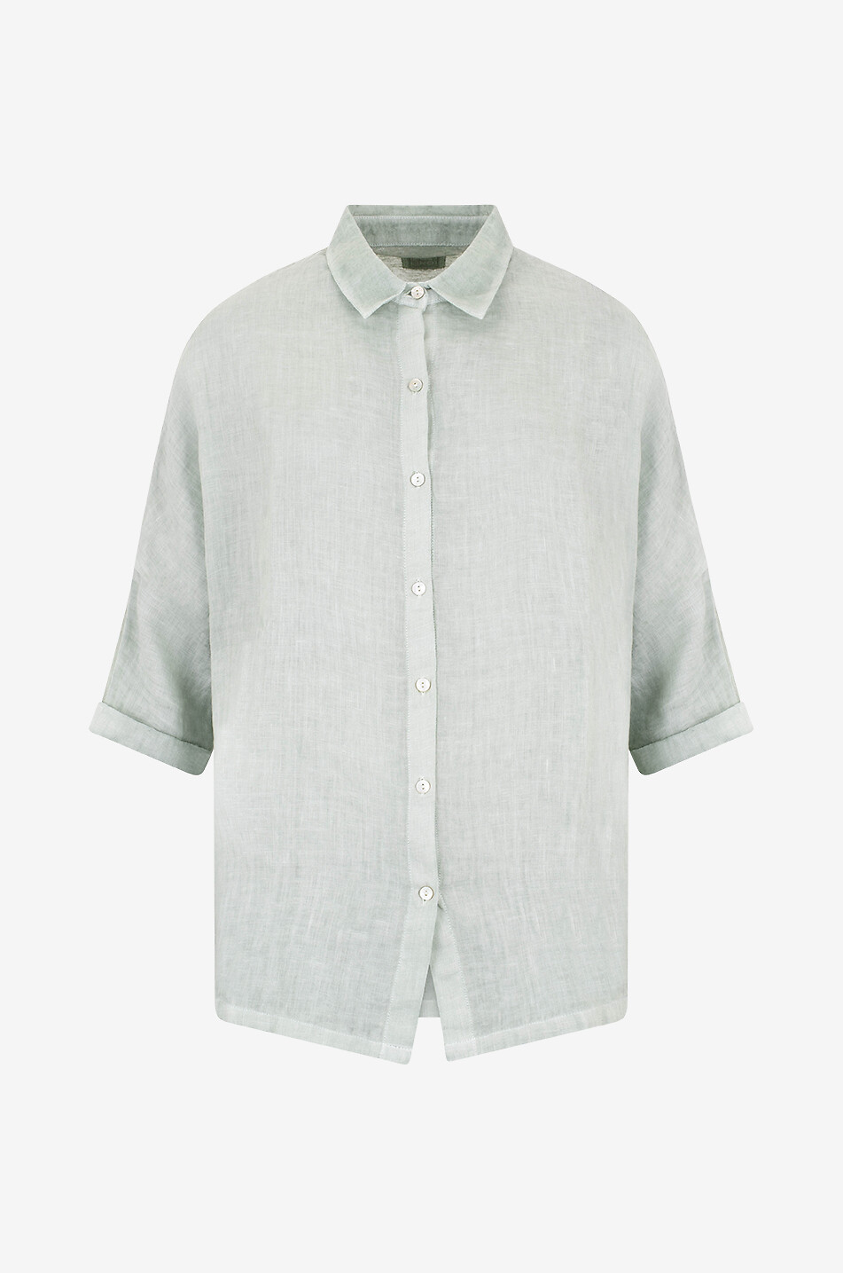 Chemise ample en lin à manches courtes