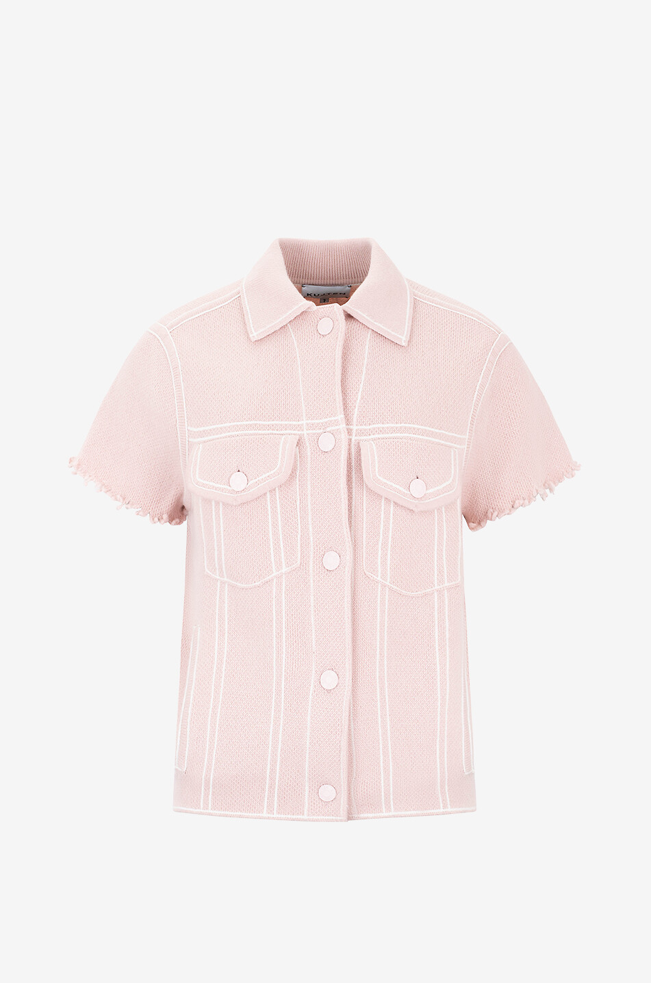 KUJTEN Surchemise à manches courtes en cachemire Jessinda Femme ROSE CLAIR 1