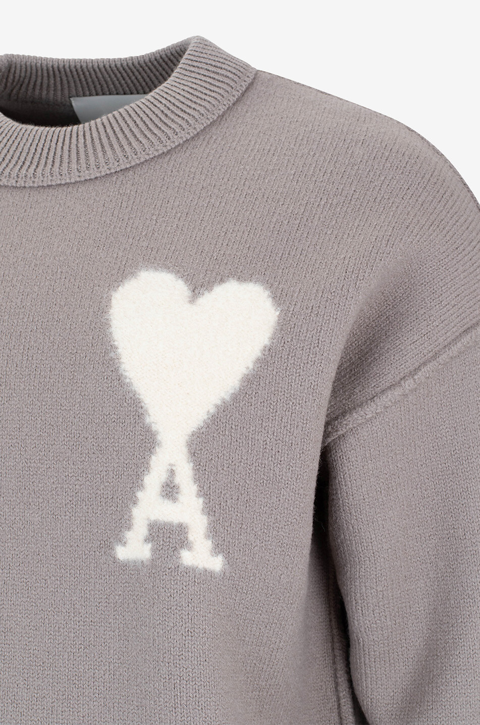 AMI Pull à col rond en laine Ami de Coeur Femme BEIGE 3