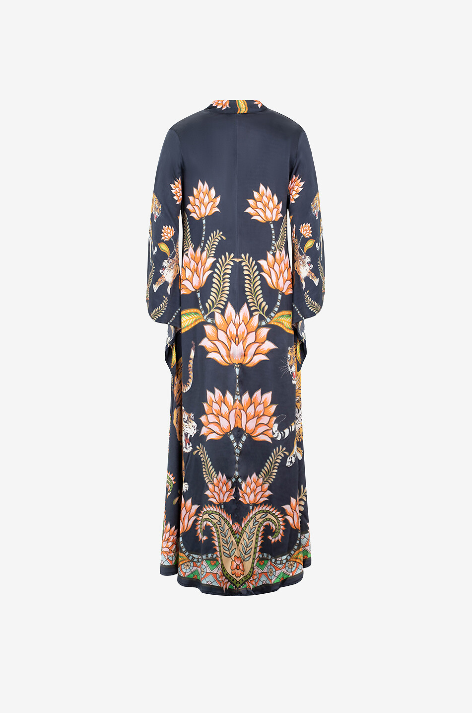 SIMONE BRUNS Tigre silk long dress Women BLACK 2