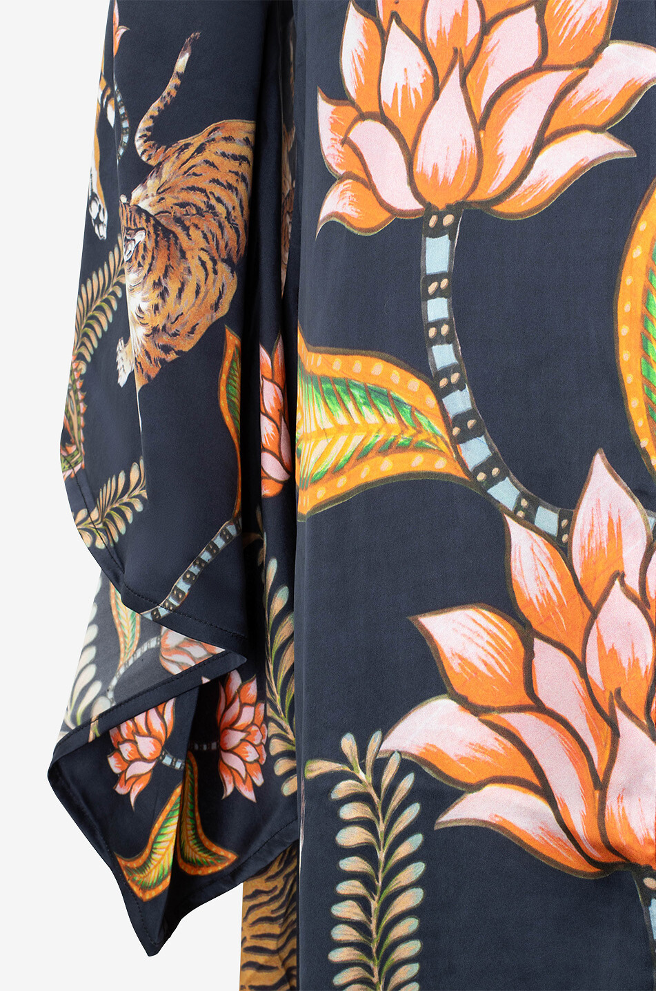 SIMONE BRUNS Tigre silk long dress Women BLACK 3