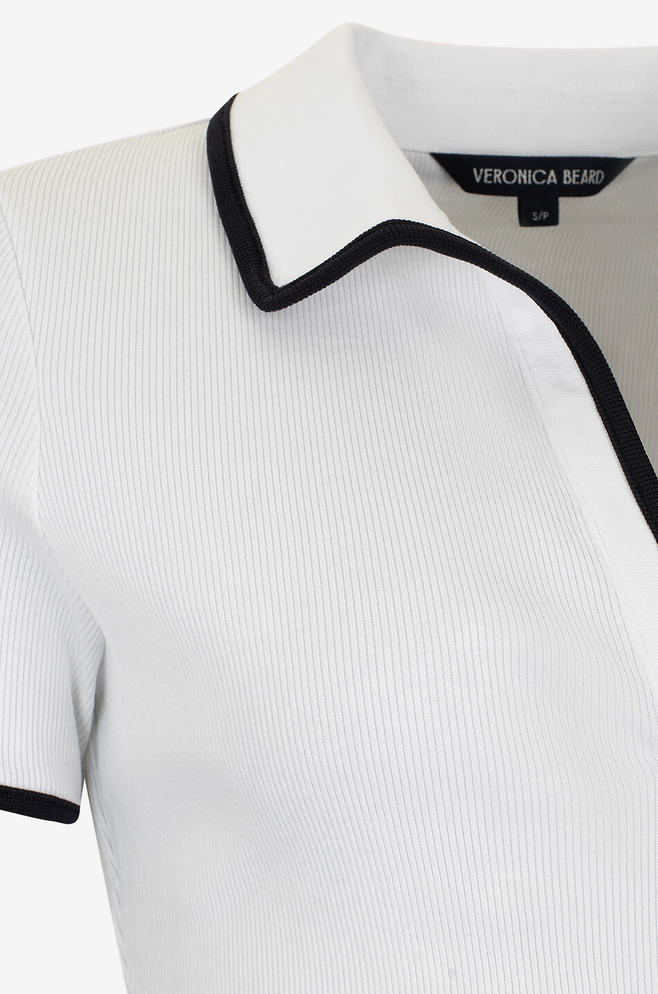 VERONICA BEARD Kurzärmeliges Polohemd aus Baumwolle Kearney Damen WEISS 3