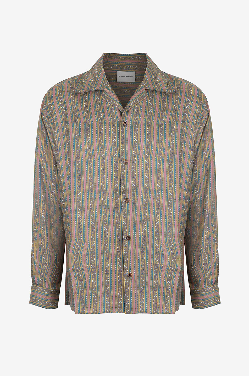 Chemise en soie La Chemise Rayure Fleuries