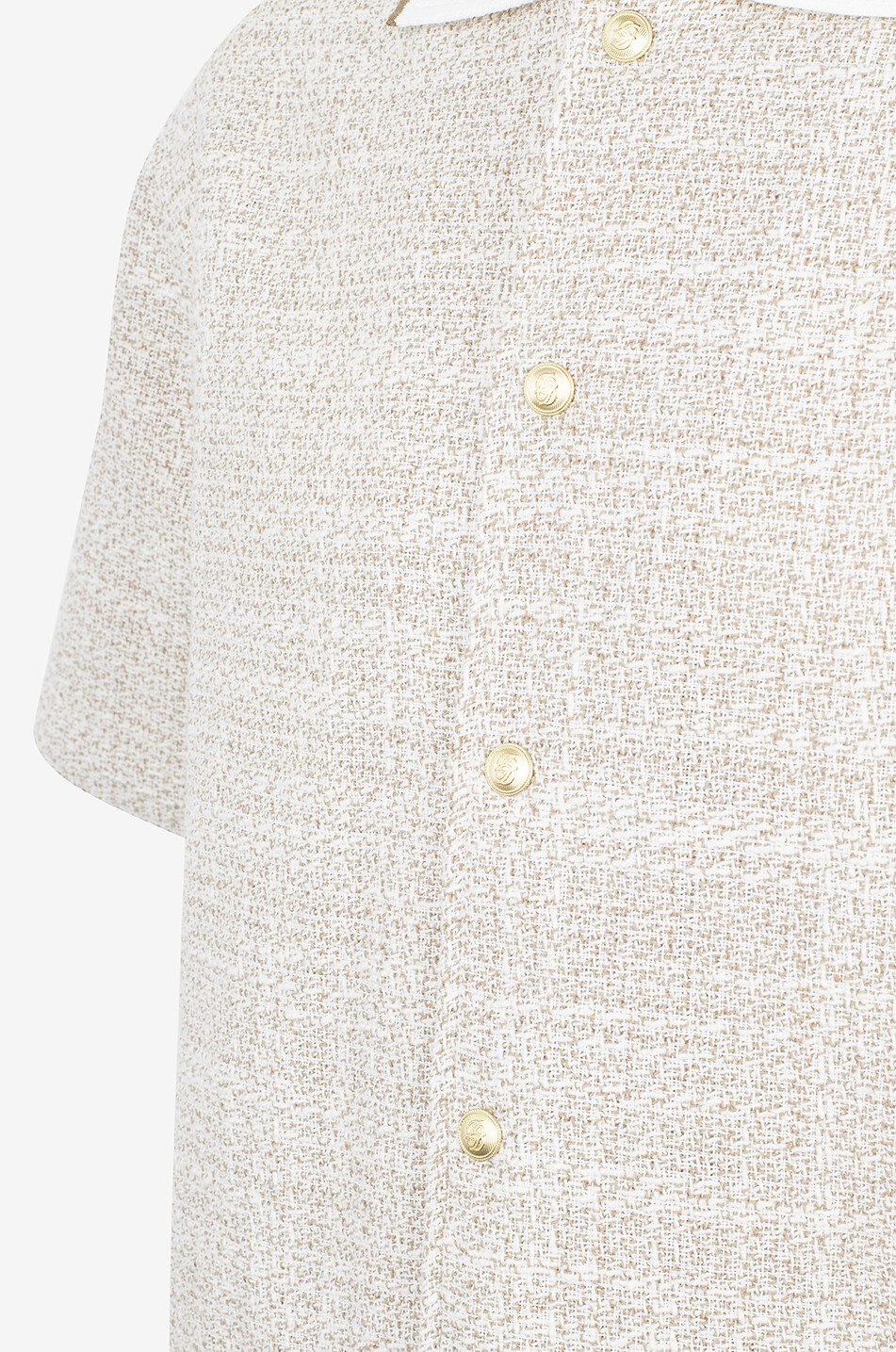DROLE DE MONSIEUR La Chemise Tweed short-sleeved shirt Men BEIGE 3