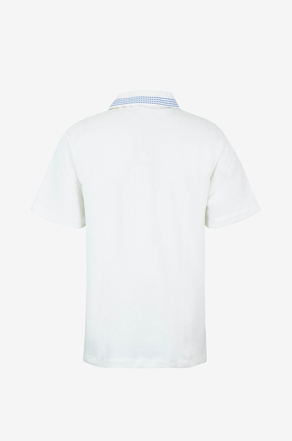 DROLE DE MONSIEUR Le Polo Piqué Damier cotton polo shirt Men EGGSHELL 2