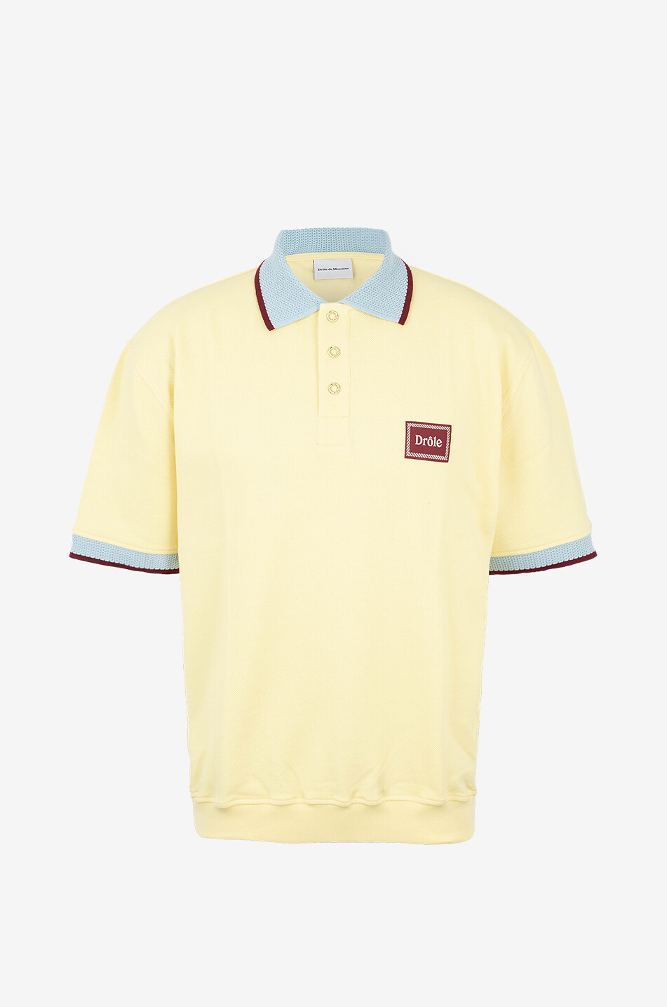 DROLE DE MONSIEUR Le Polo Piqué cotton polo shirt Men YELLOW 1