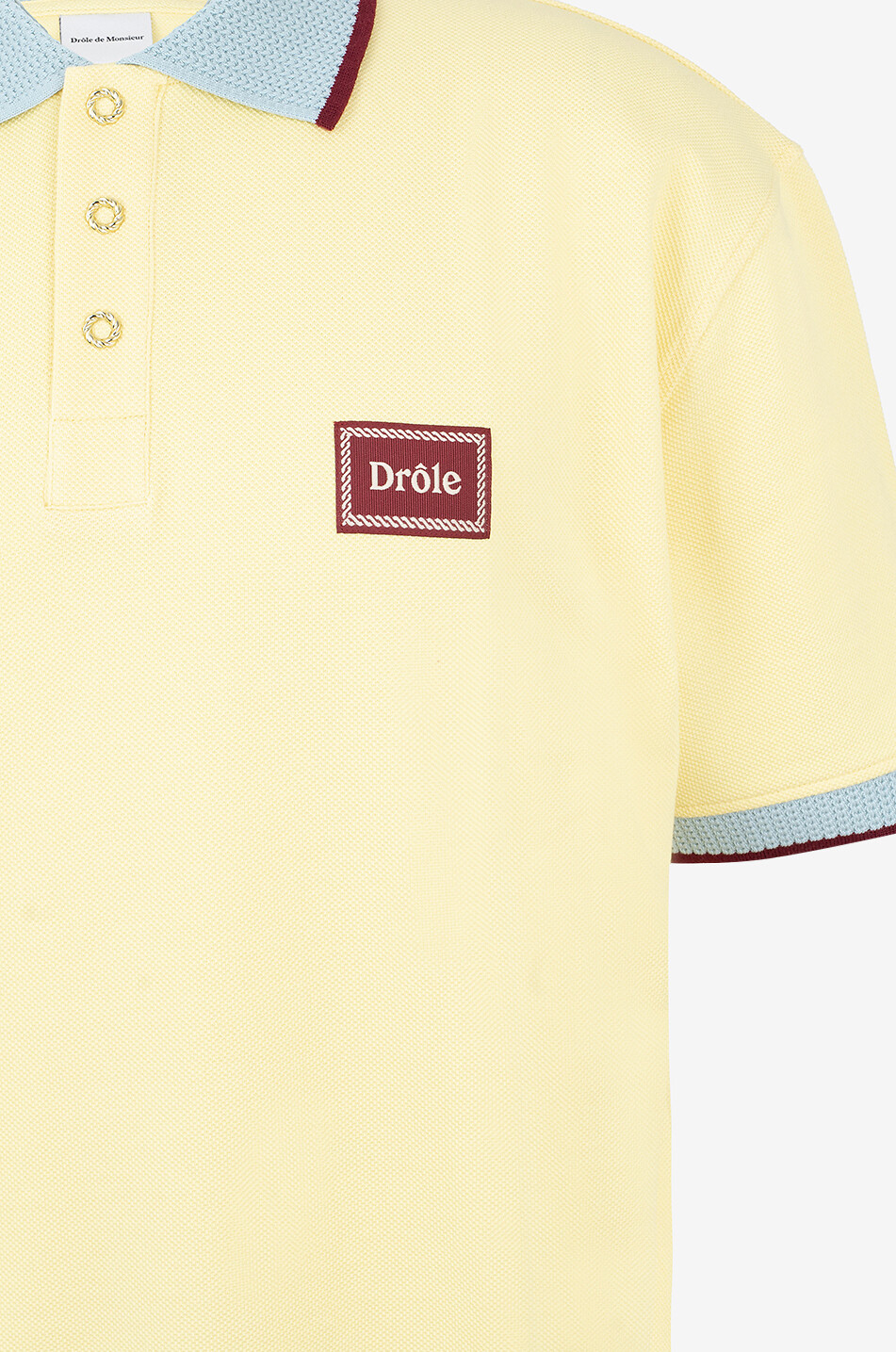 DROLE DE MONSIEUR Le Polo Piqué cotton polo shirt Men YELLOW 3