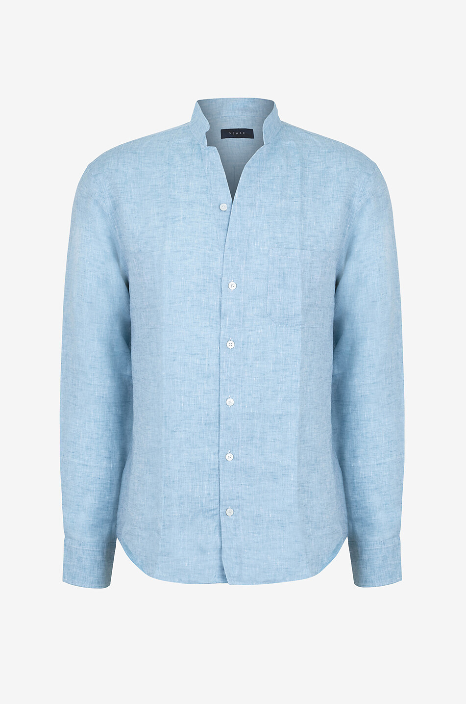 SEASE Fish Tail linen long-sleeved shirt Men LIGHT BLUE 1