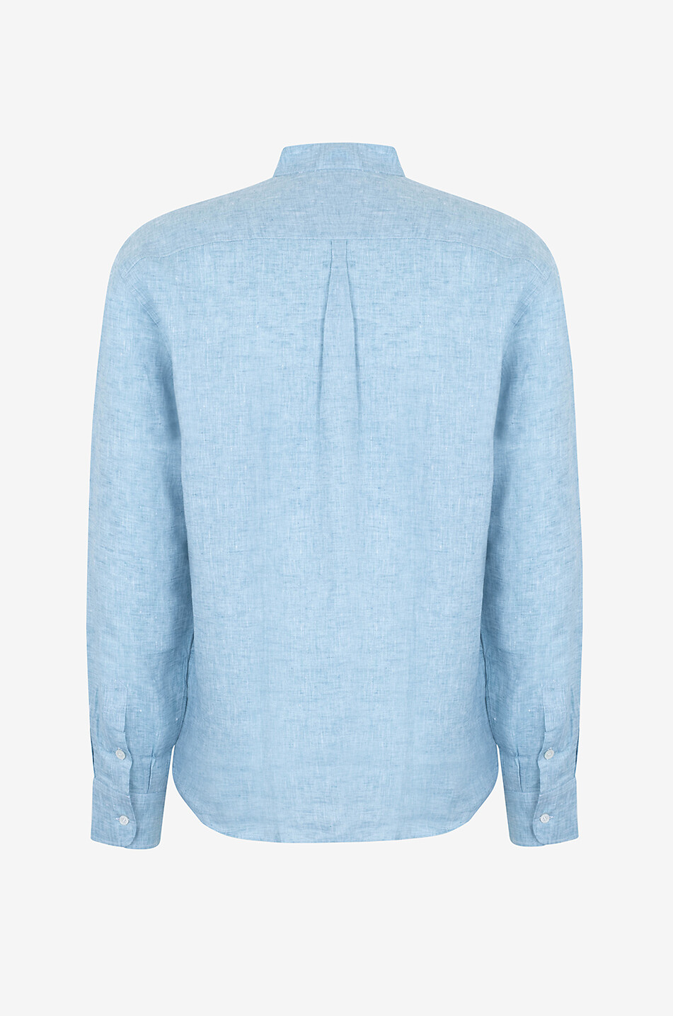 SEASE Fish Tail linen long-sleeved shirt Men LIGHT BLUE 2