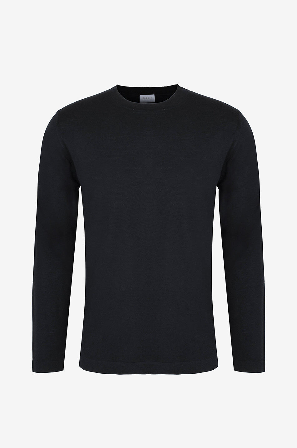 04651/ Pullover mit Rundhalsausschnitt aus Wolle Herren BLACK 1