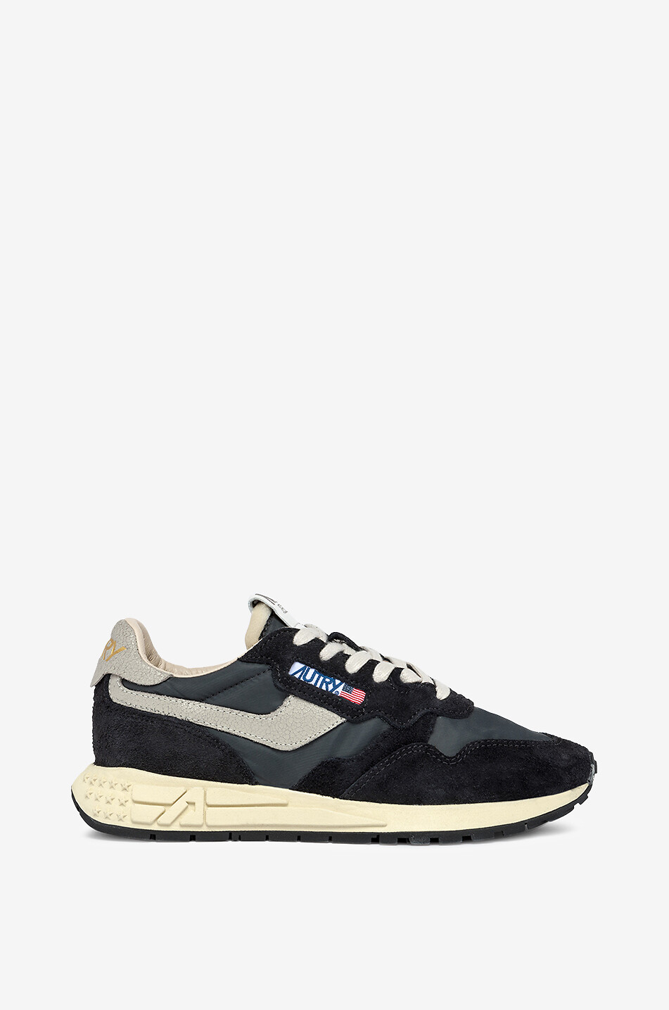AUTRY Niedrige Materialmix-Schnürsneakers Reelwind Damen SCHWARZ 1