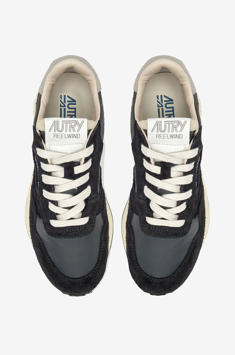 AUTRY Niedrige Materialmix-Schnürsneakers Reelwind Damen SCHWARZ 4