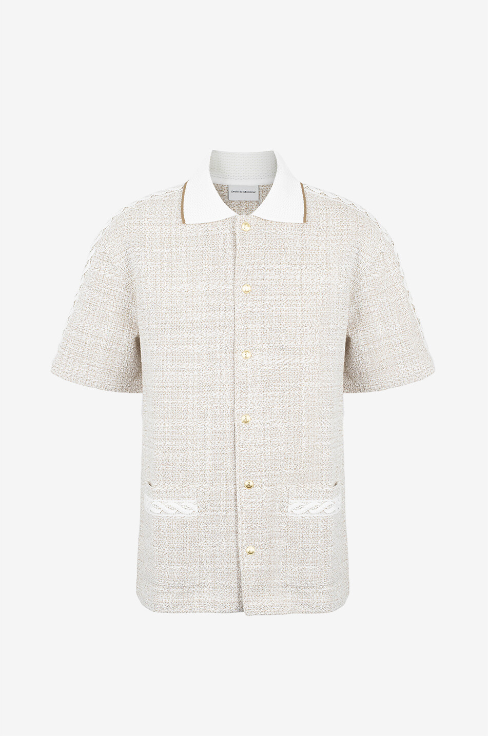 DROLE DE MONSIEUR La Chemise Tweed short-sleeved shirt Men BEIGE 1