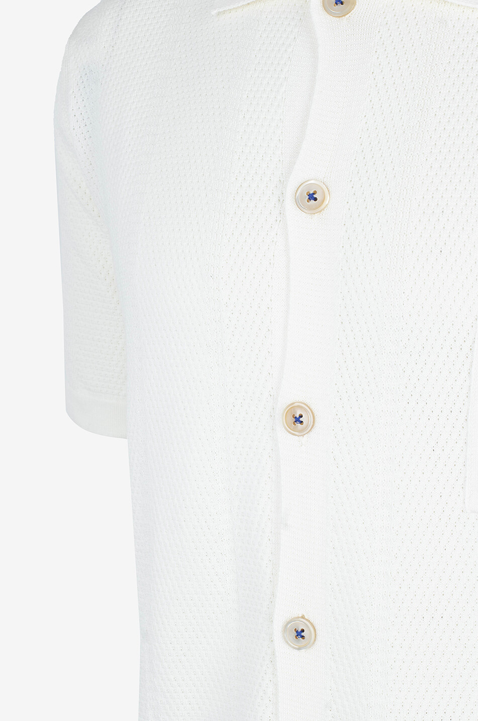 GALLIA KNIT PROJECT Chemise à manches courtes en maille Farry Homme BLANC CASSE 3