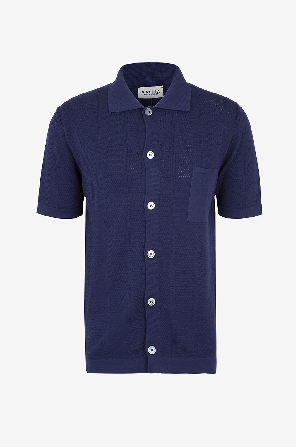 GALLIA KNIT PROJECT Farry short-sleeved knit shirt Men MEDIUM BLUE 1
