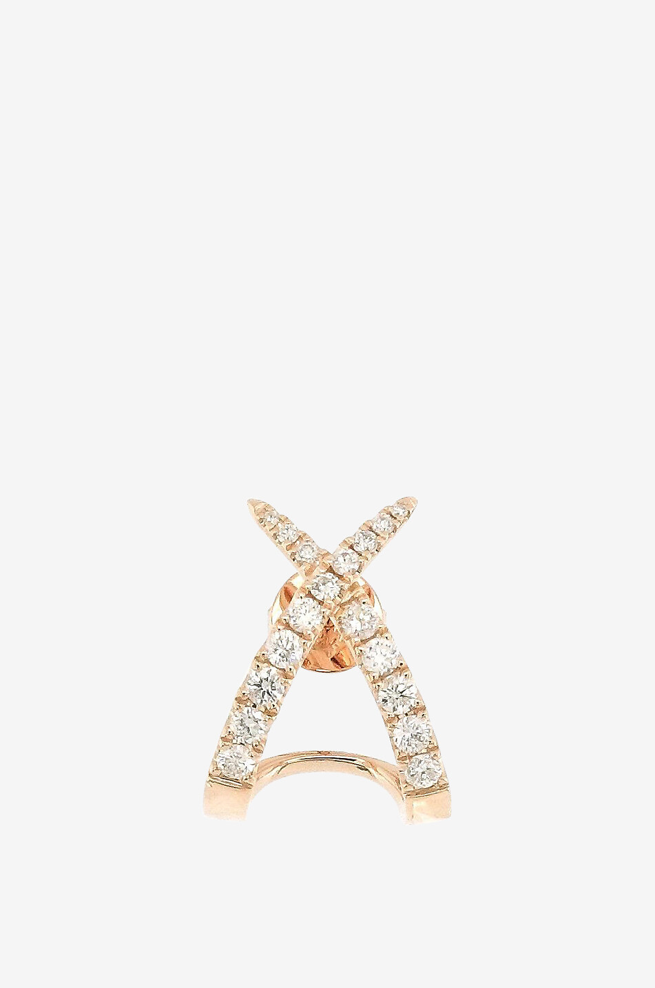 Mono clou d'oreilles en or rose et diamants Cross