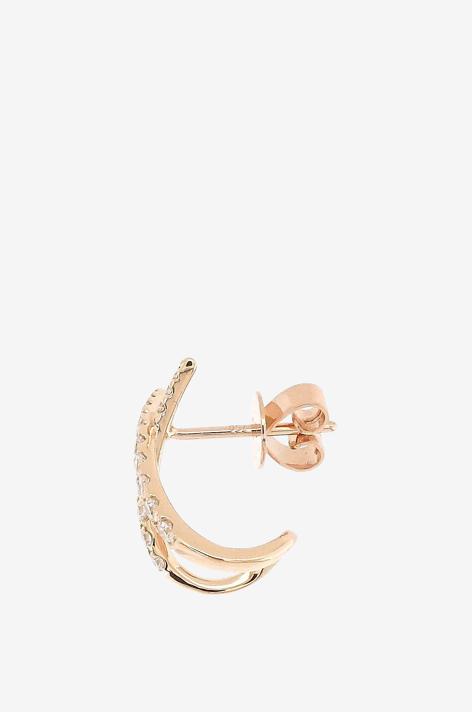 RITA CHRISTENSEN Mono clou d'oreilles en or rose et diamants Cross Femme ROSE 2