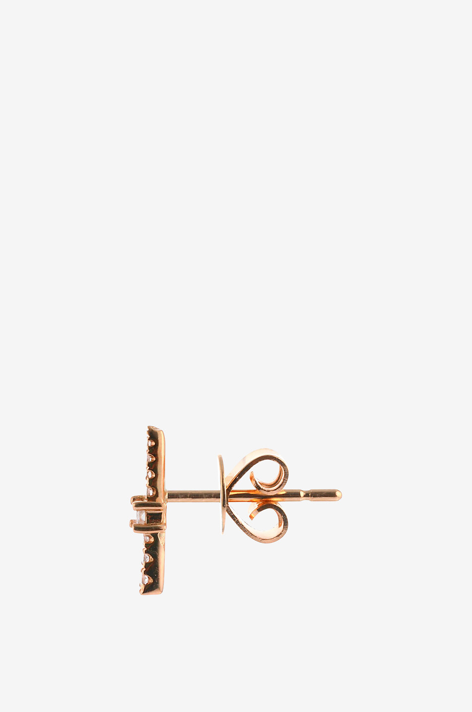 RITA CHRISTENSEN Trait d'union single pink gold and diamond stud earring Women PINK 2