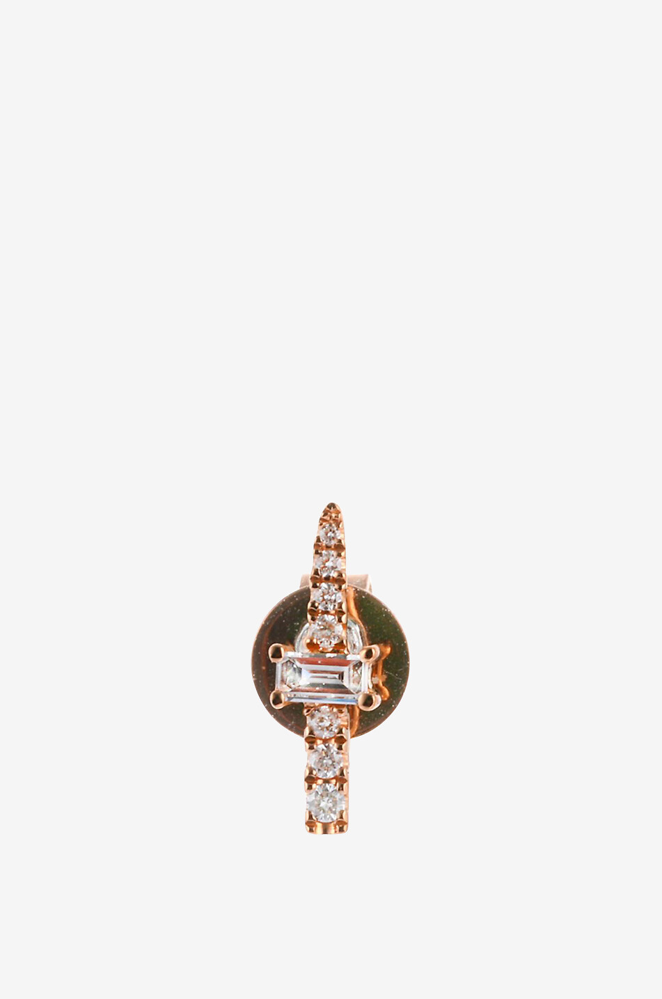 RITA CHRISTENSEN Trait d'union single pink gold and diamond stud earring Women PINK 1