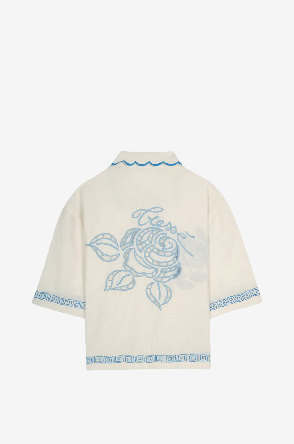 TRESSE PARIS Chemise boxy en lin brodée Ciori Femme BLANC 2